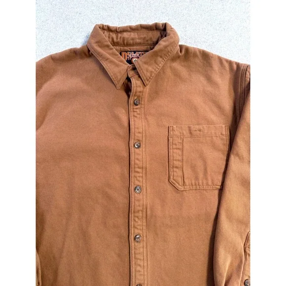 Duluth Trading Co Shirt Jacket Mens XL Brown Fleece Lined Canvas Workwear - Picture 4 of 8